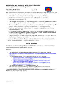 Mathematics and Statistics Achievement Standard 91029(v1)