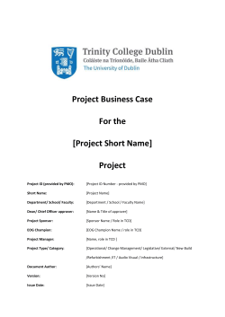 Project Business Case For the
