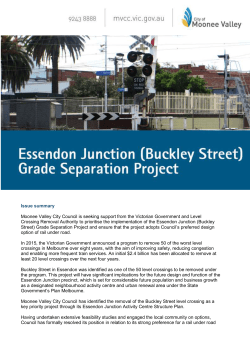 Issue summary Moonee Valley City Council is seeking support from