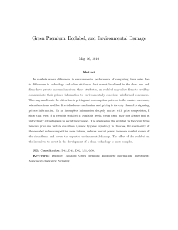 Green Premium, Ecolabel, and Environmental
