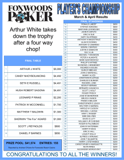 Point Standings for Player`s Championship
