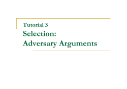 Selection: Adversary Arguments