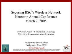 Securing BSC`s Wireless Network