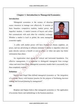 Chapter 1 Managerial Economics