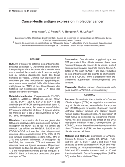 Cancer-testis antigen expression in bladder cancer