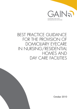 Best Practice Guidance For the Provision of Domiciliary Eyecare