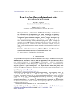 Informal contracting through social preferences
