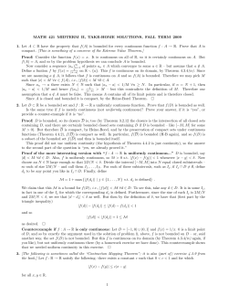 MATH 421 MIDTERM II, TAKE-HOME SOLUTIONS, FALL TERM