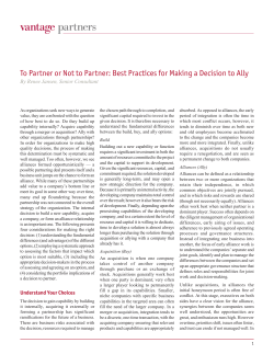 To Partner or Not to Partner Best Practices for Making a Decision to