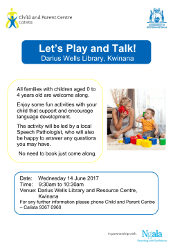 Let`s Play and Talk Wednesday 14th June @ Darius Wells Library