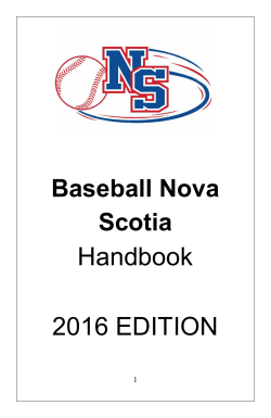 Handbook 2016 EDITION - Baseball Nova Scotia