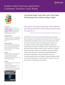 Top Global Rugby Team Wins with Cloud Apps