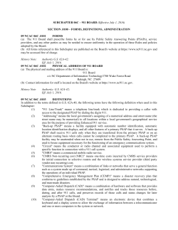 SUBCHAPTER 06C &ndash; 911 BOARD (Effective July 1, 2016) SECTION