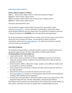 Author/Guest Editor Guidelines