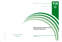 market readiness: building blocks for market approaches