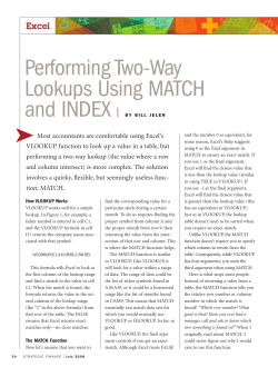 Performing Two-Way Lookups Using MATCH
