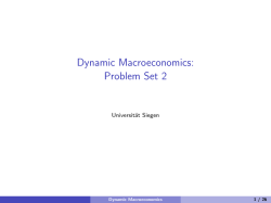 Dynamic Macroeconomics: Problem Set 2