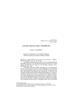 COLOUR VISION IN EARLY VERTEBRATES Vadim V. MAXIMOV