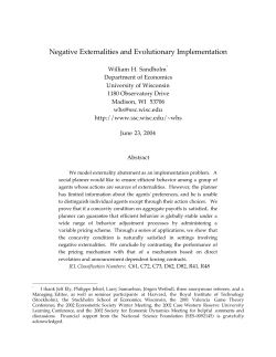 Negative Externalities and Evolutionary Implementation