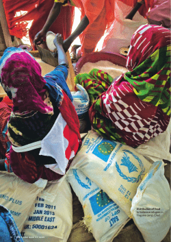 Distribution of food to Sudanese refugees in Treguine