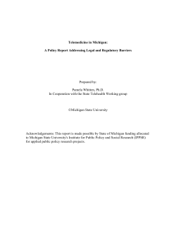 Telemedicine in Michigan: A Policy Report Addressing Legal and