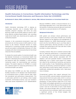 Health Outcomes in Corrections - Community Oriented Correctional