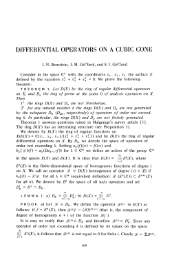 DIFFERENTIAL OPERATORS ON A CUBIC CONE