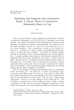 Extracting Lisp Programs from Constructive Proofs: A Formal Theory