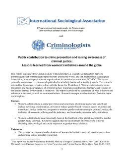 Public contribution to crime prevention and raising awareness of