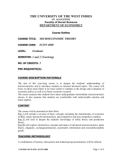 ECON 6000 - UWI St. Augustine - The University of the West Indies