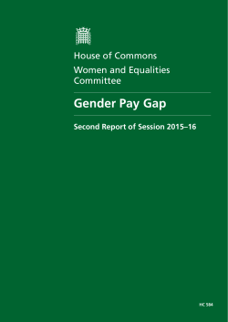 Gender Pay Gap - Publications.parliament.uk