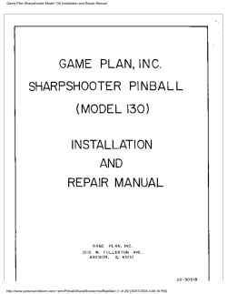 Game Plan Sharpshooter Model 130 Installation and