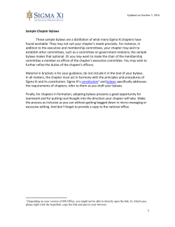 Sample Chapter Bylaws