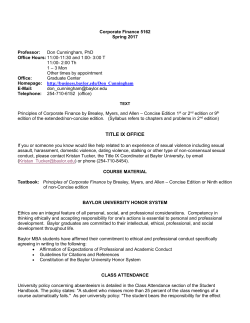 Syllabus  - Baylor University