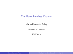 The Bank Lending Channel