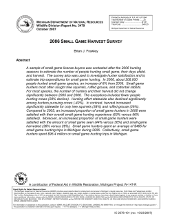 2006 small game harvest survey