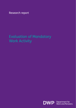 Evaluation of Mandatory Work Activity