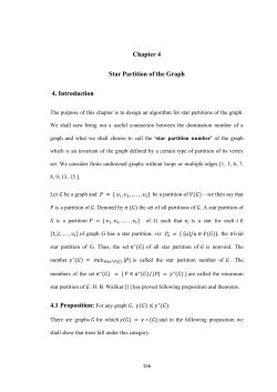 Chapter 4 Star Partition of the Graph 4. Introduction