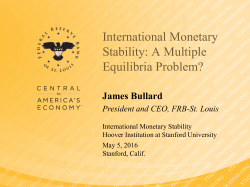 International Monetary Stability: A Multiple Equilibria Problem?