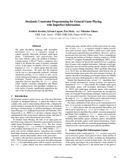 Stochastic Constraint Programming for General Game