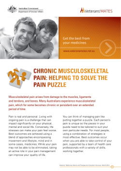 CHRONIC MUSCULOSKELETAL PAIN: HELPING TO SOLVE THE