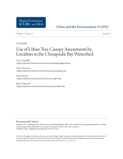 Use of Urban Tree Canopy Assessments by Localities in the