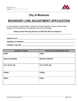City of Montrose BOUNDARY LINE ADJUSTMENT APPLICATION