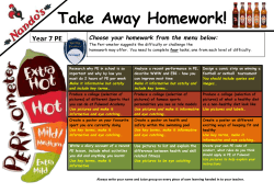 Choose your homework from the menu below
