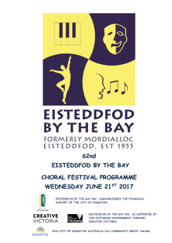 Kingston Eisteddfod Choral Program 2017