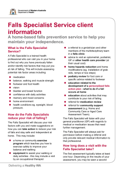 Falls specialist service client information