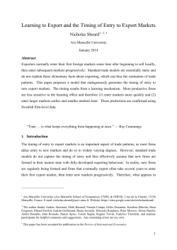 Learning to export and the timing of entry to export markets