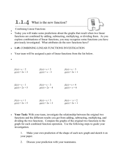 Today you will make some predictions about the graphs that result