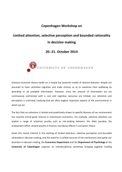 Copenhagen Workshop on Limited attention, selective perception