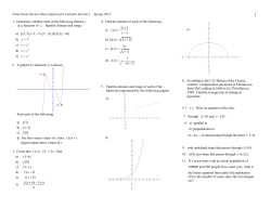 Final Exam Stretch I Review Sheet